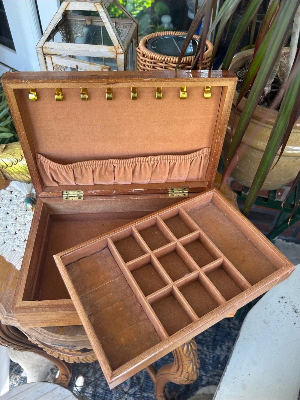 Vintage rectangular wooden